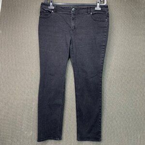 Chicos So Slimming Womens Size 3 Black Jeans Regular Cotton Blend Stretch Fit